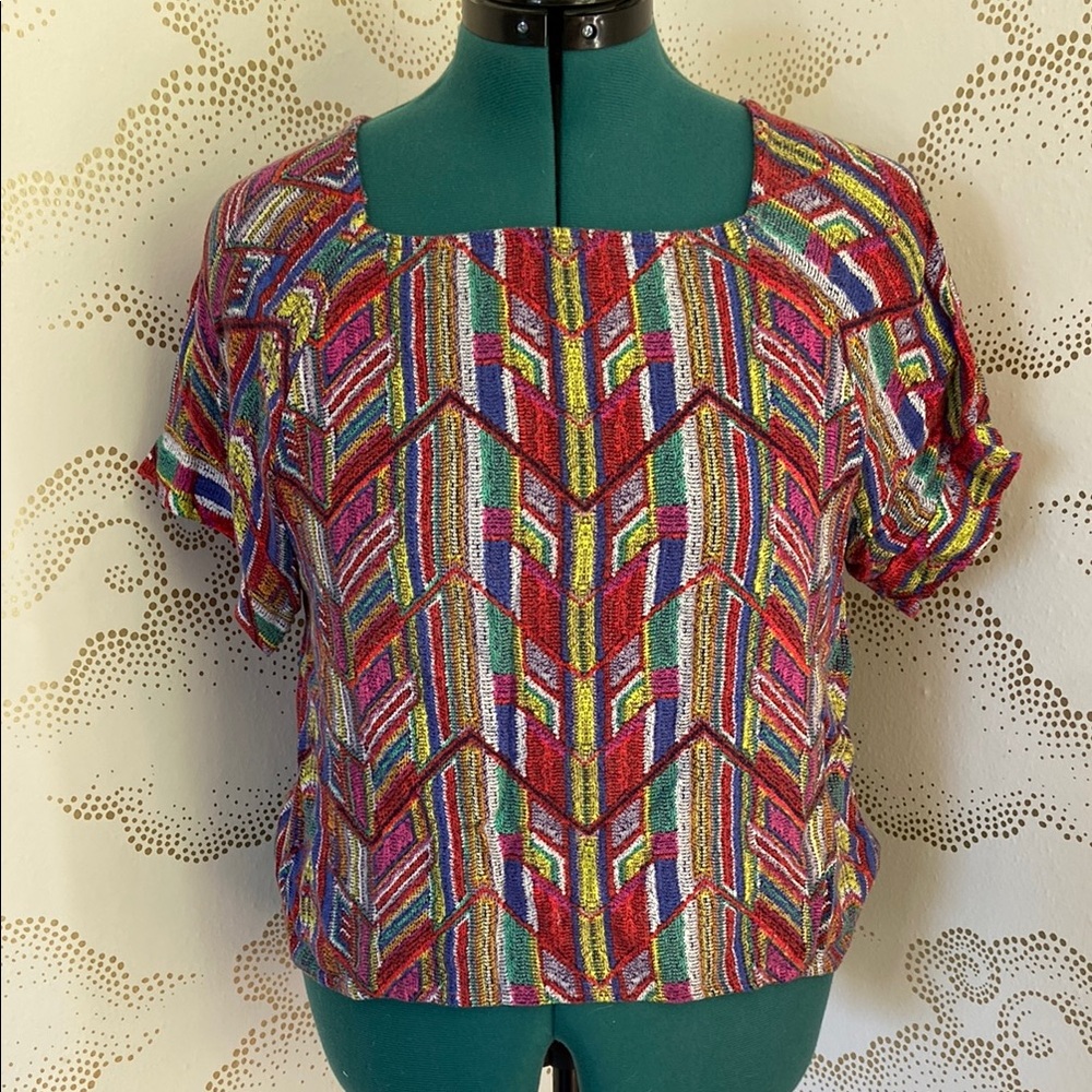 Anthropologie Ella Moss Colorful Geometric Women's Top